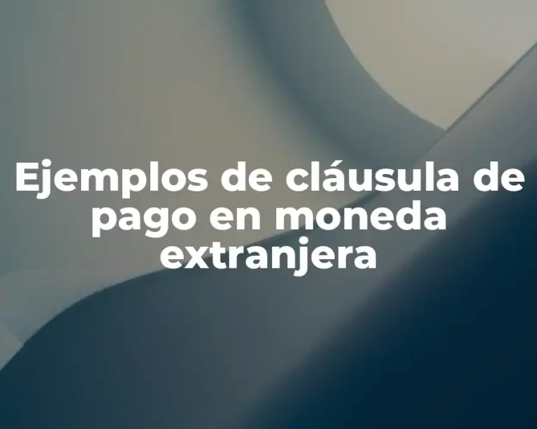 Ejemplos de cláusula de pago en moneda extranjera