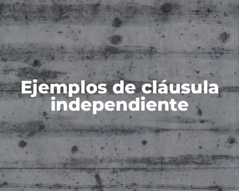 Ejemplos de cláusula independiente