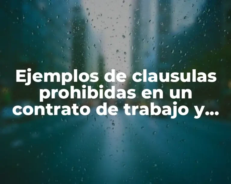 Ejemplos de clausulas prohibidas en un contrato de trabajo y Significado