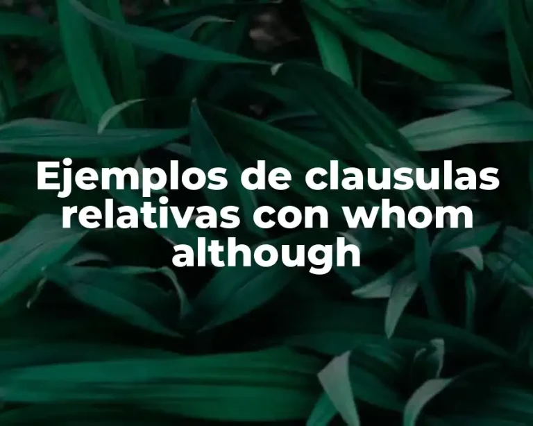 Ejemplos de clausulas relativas con whom although