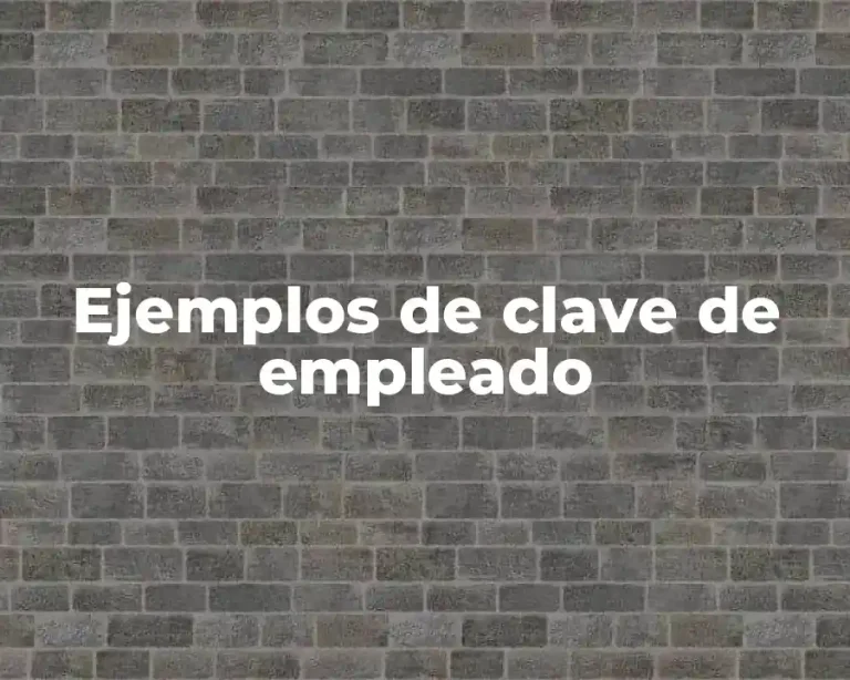 Ejemplos de clave de empleado