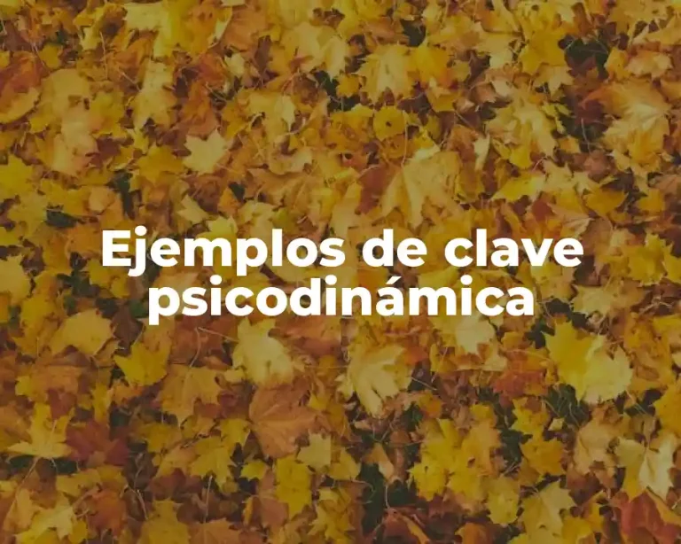 Ejemplos de clave psicodinámica