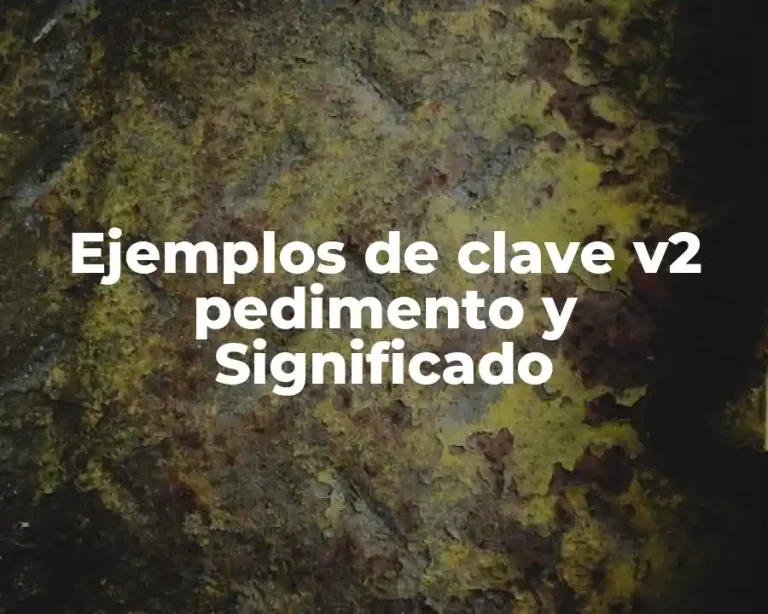 Ejemplos de clave v2 pedimento y Significado