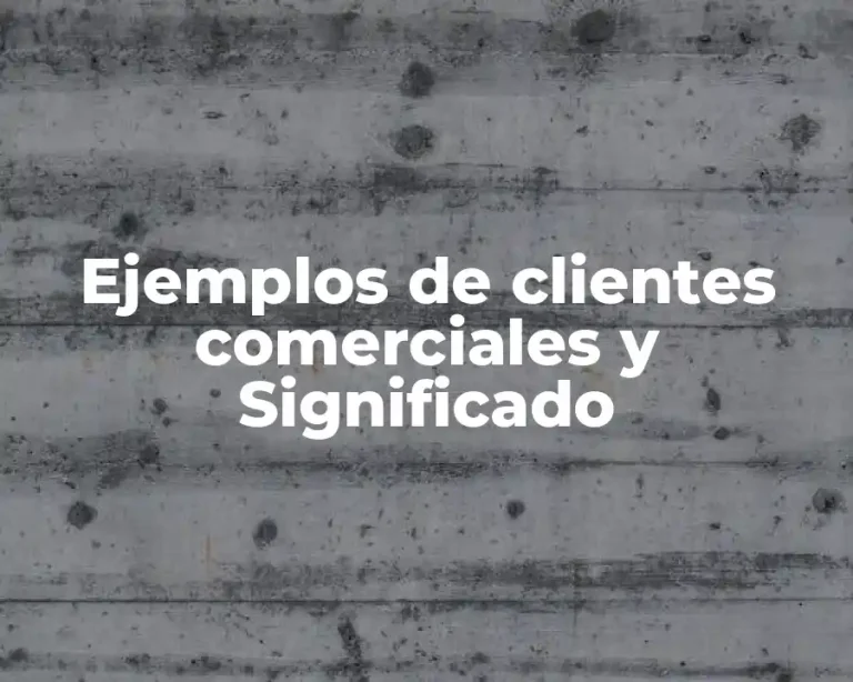 Ejemplos de clientes comerciales y Significado