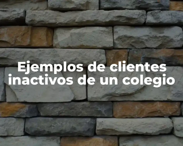 Ejemplos de clientes inactivos de un colegio