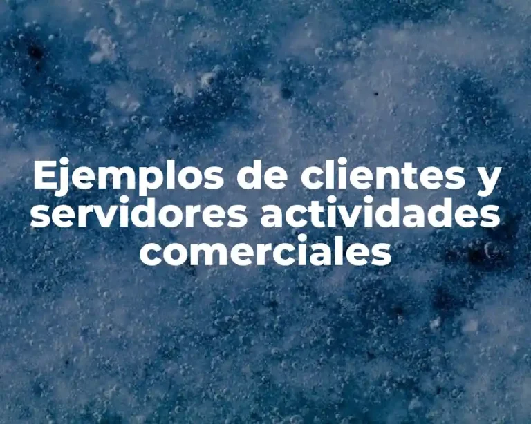 Ejemplos de clientes y servidores actividades comerciales
