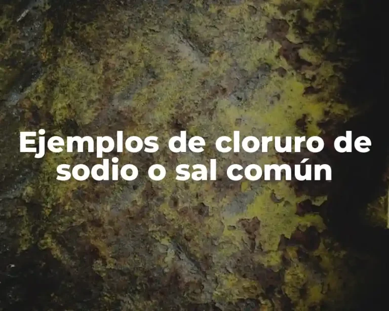 Ejemplos de cloruro de sodio o sal común