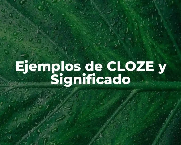 Ejemplos de CLOZE y Significado