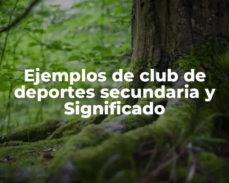 Ejemplos de club de deportes secundaria y Significado