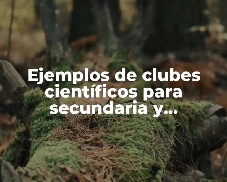 Ejemplos de clubes científicos para secundaria y Significado