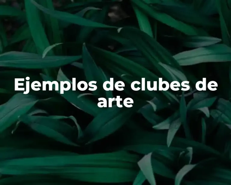 Ejemplos de clubes de arte