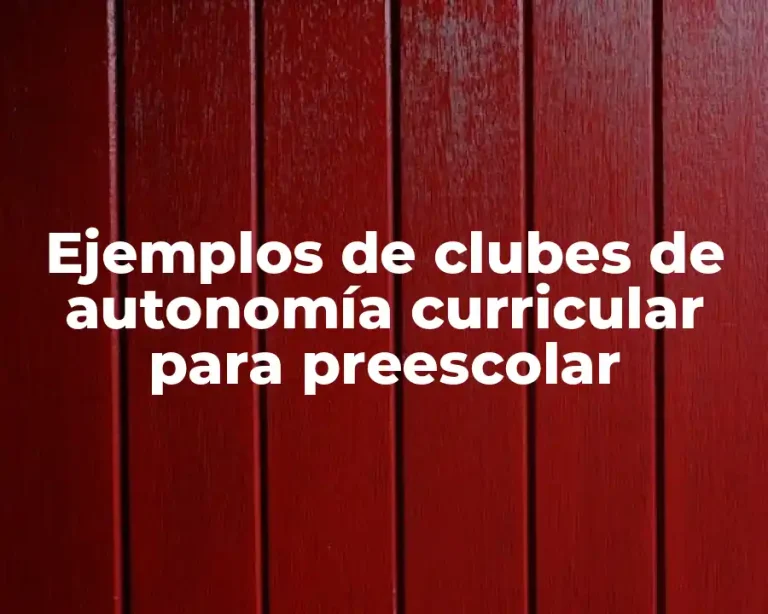 Ejemplos de clubes de autonomía curricular para preescolar