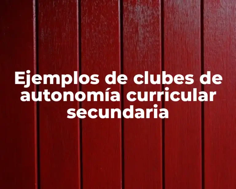 Ejemplos de clubes de autonomía curricular secundaria