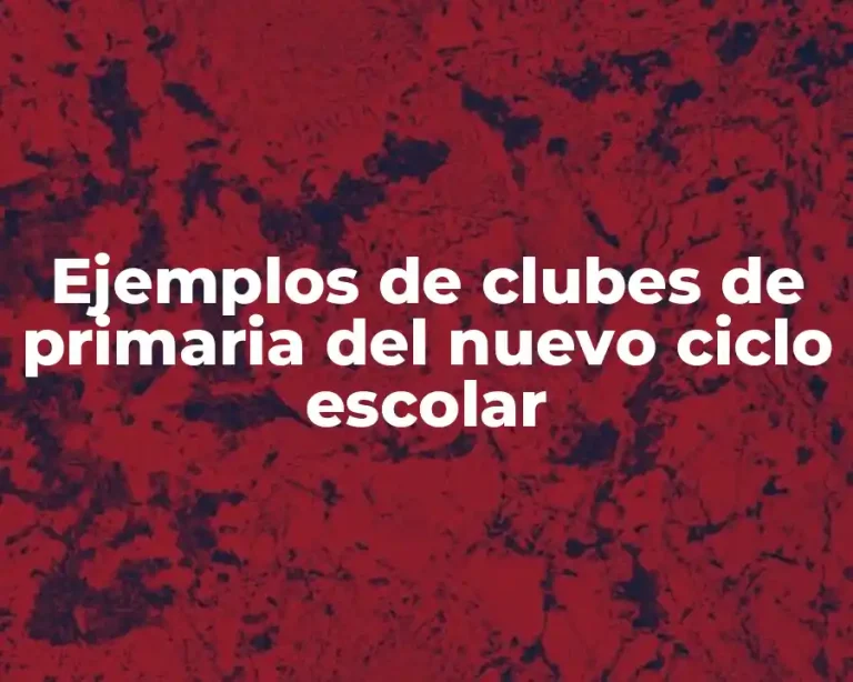 Ejemplos de clubes de primaria del nuevo ciclo escolar