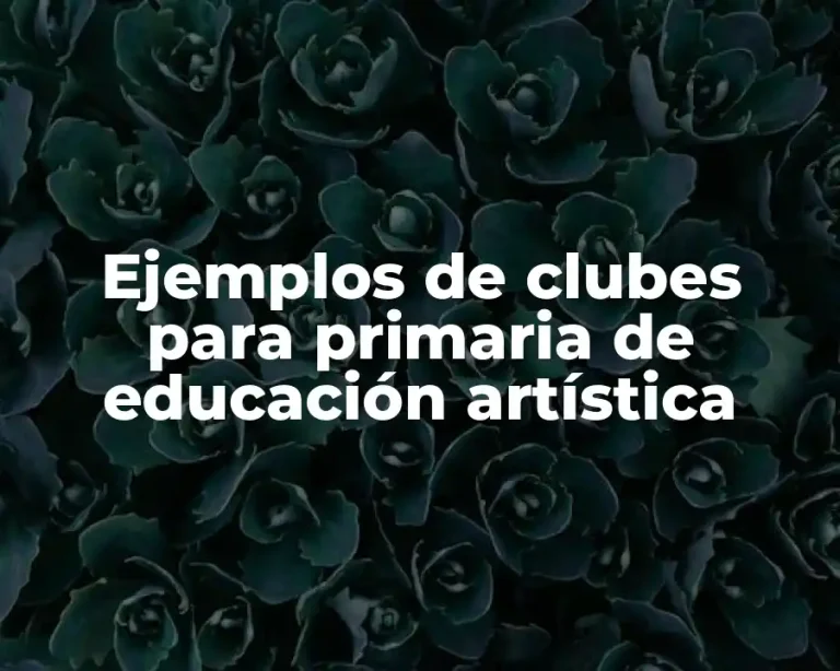 Ejemplos de clubes para primaria de educación artística