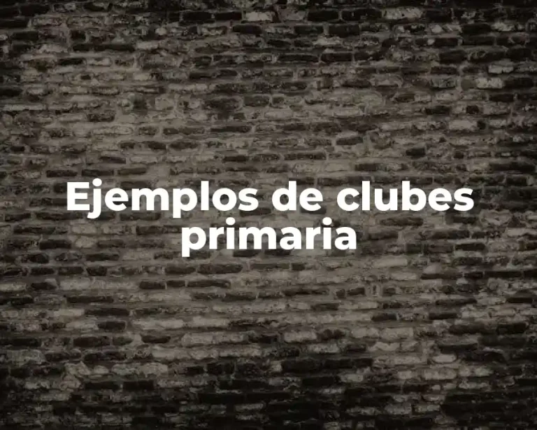 Ejemplos de clubes primaria