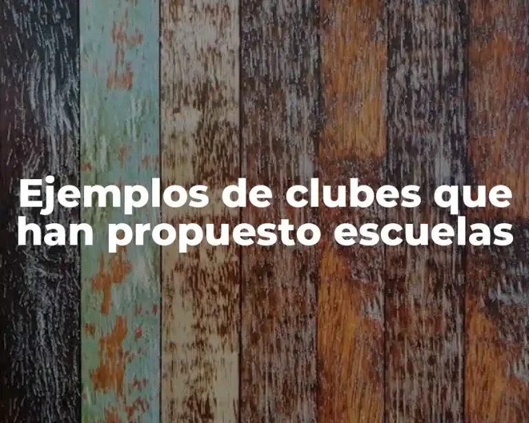 Ejemplos de clubes que han propuesto escuelas