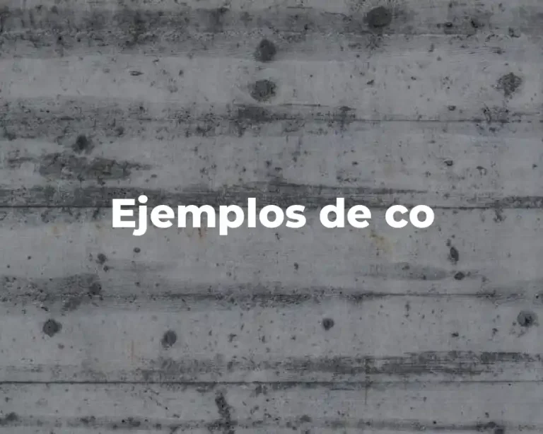 Ejemplos de co