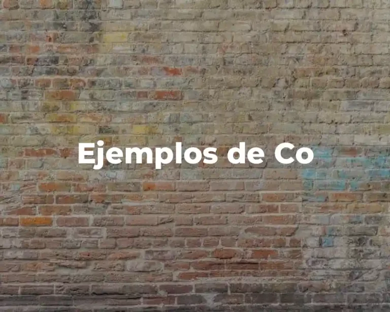 Ejemplos de Co