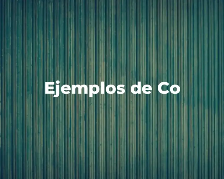 Ejemplos de Co