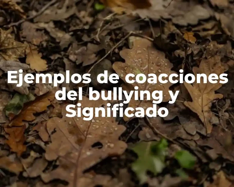 Ejemplos de coacciones del bullying y Significado