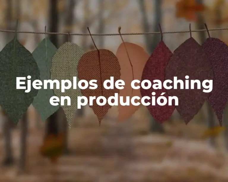 Ejemplos de coaching en producción