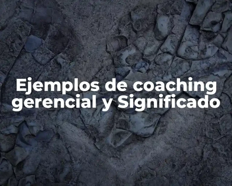 Ejemplos de coaching gerencial y Significado