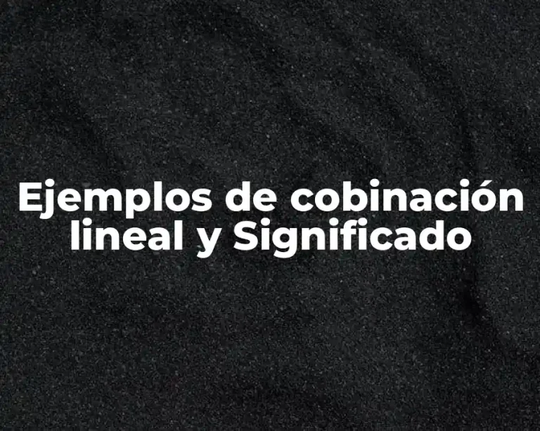 Ejemplos de cobinación lineal y Significado