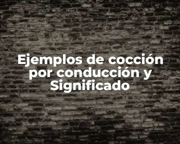 Ejemplos de cocción por conducción y Significado