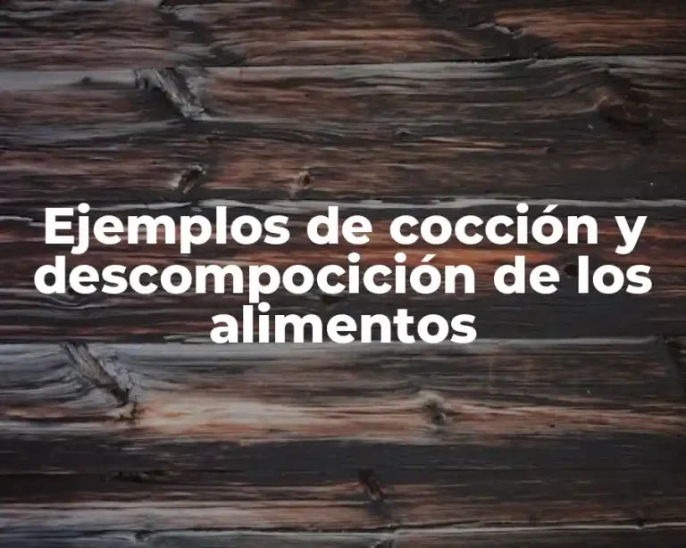 Ejemplos de cocción y descompocición de los alimentos