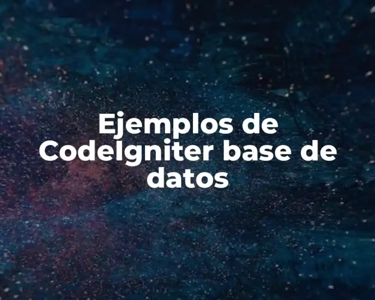 Ejemplos de CodeIgniter base de datos