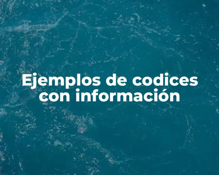 Ejemplos de codices con información