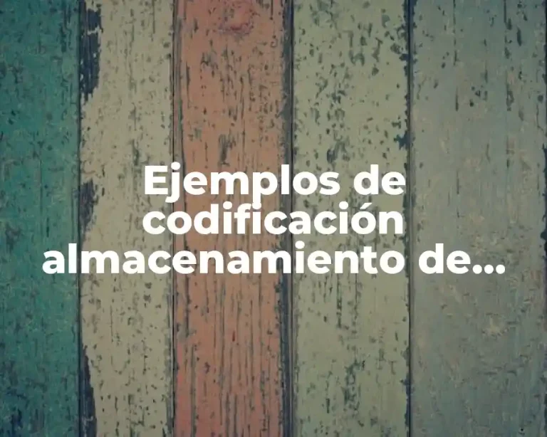 Ejemplos de codificación almacenamiento de productos