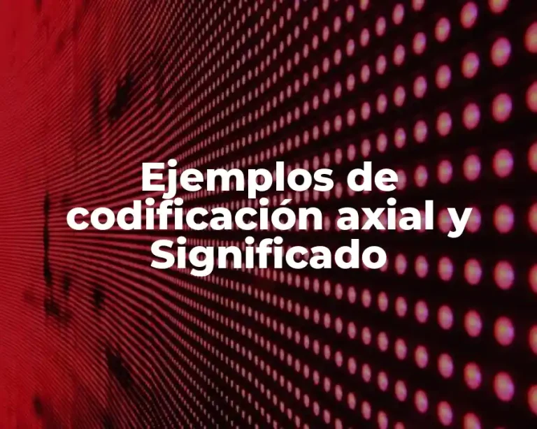Ejemplos de codificación axial y Significado