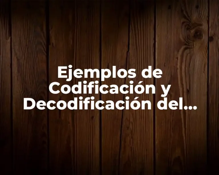 Ejemplos de Codificación y Decodificación del Lenguaje