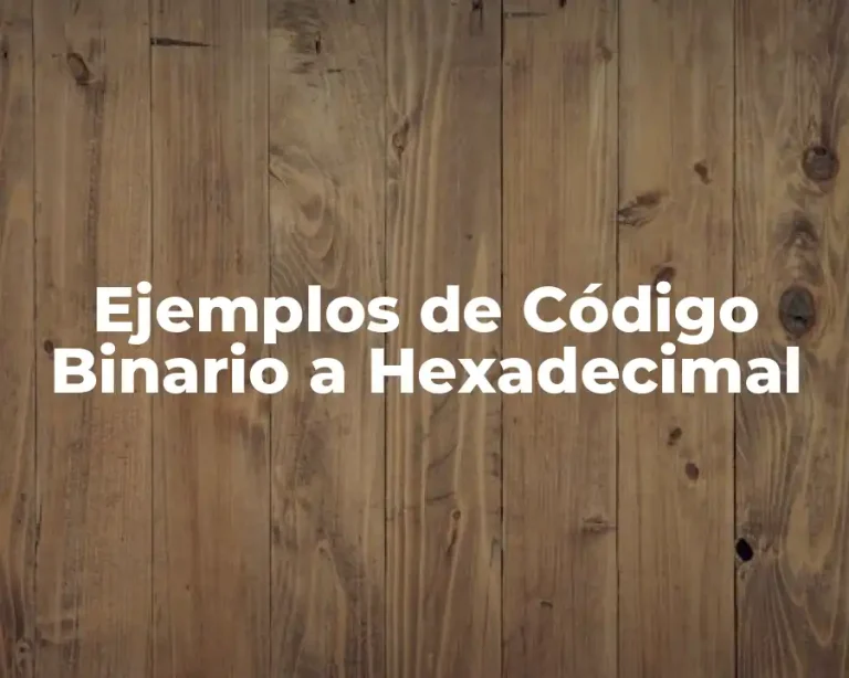 Ejemplos de Código Binario a Hexadecimal
