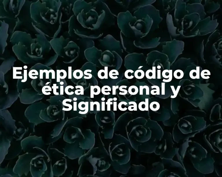 Ejemplos de código de ética personal y Significado
