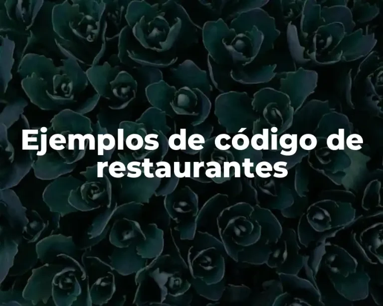 Ejemplos de código de restaurantes