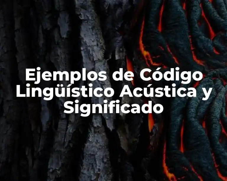 Ejemplos de Código Lingüístico Acústica y Significado
