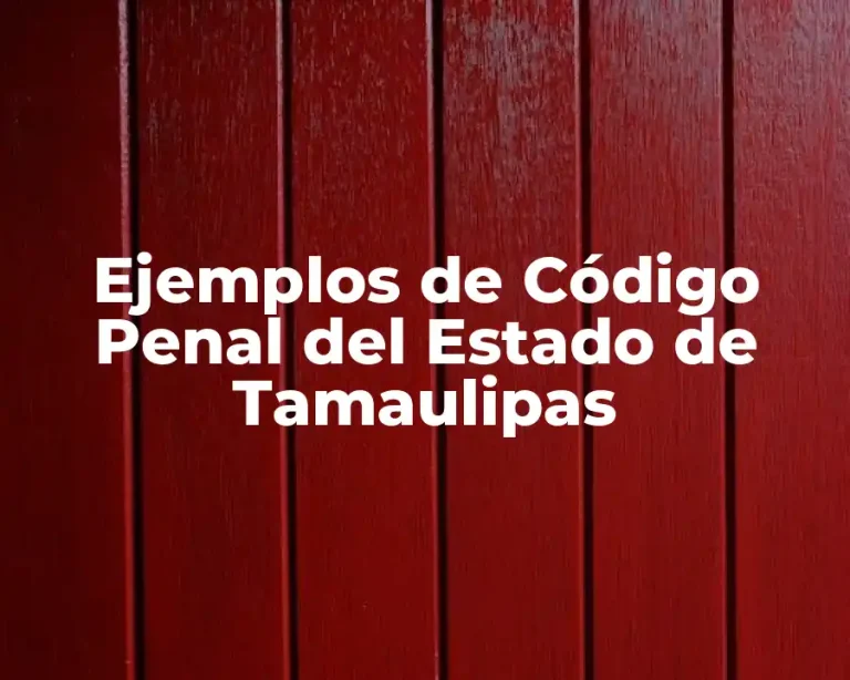 Ejemplos de Código Penal del Estado de Tamaulipas