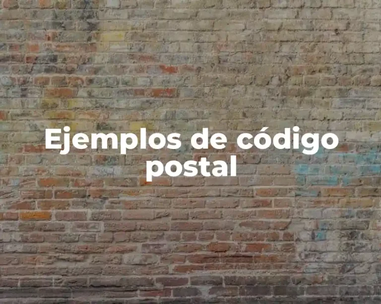 Ejemplos de código postal