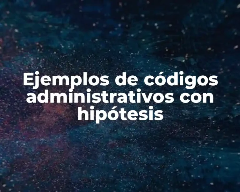 Ejemplos de códigos administrativos con hipótesis