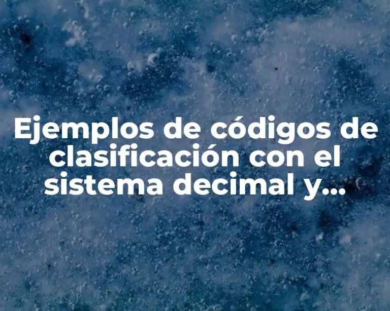 Ejemplos de códigos de clasificación con el sistema decimal y Significado