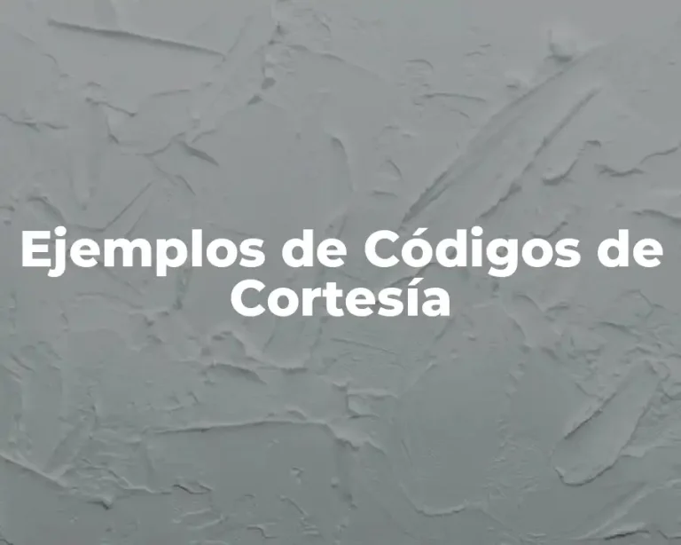Ejemplos de Códigos de Cortesía