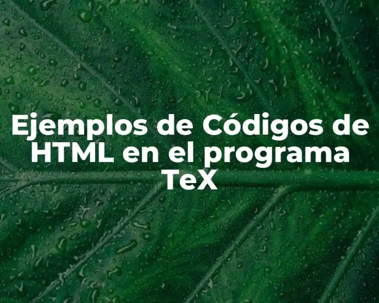 Ejemplos de Códigos de HTML en el programa TeX