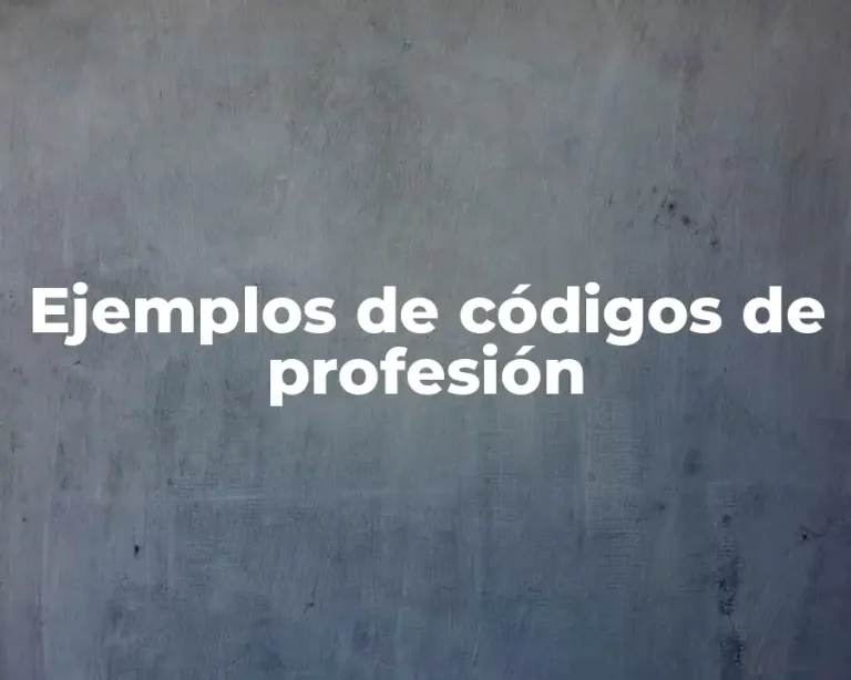Ejemplos de códigos de profesión