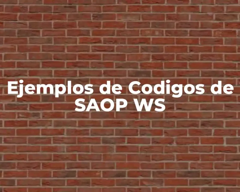Ejemplos de Codigos de SAOP WS