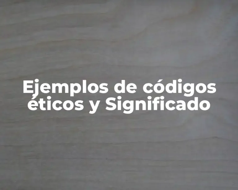 Ejemplos de códigos éticos y Significado