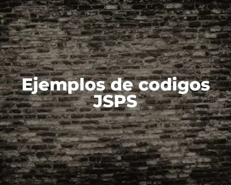 Ejemplos de codigos JSPS