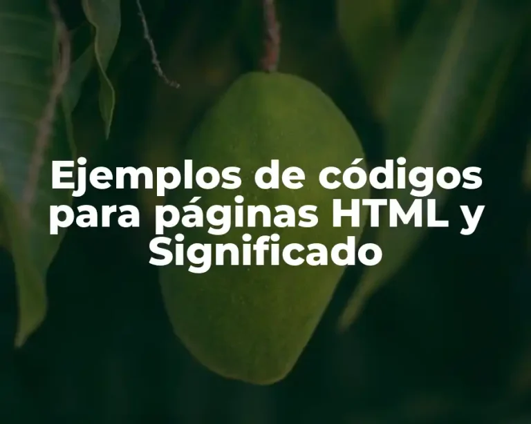 Ejemplos de códigos para páginas HTML y Significado